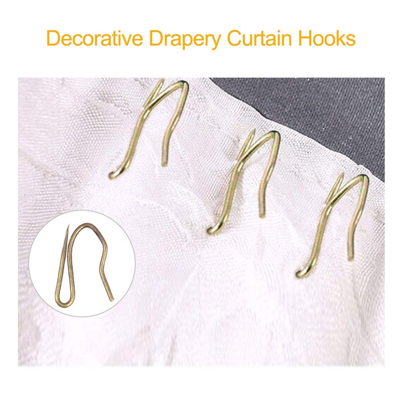 Wision 40 Pcs Metal Curtain Drapery Rings Curtain Rod Rings and 40 Pcs Metal Curtain Drapery Hooks Drapery Pins  30 mm Internal Diameter Decorative Curtain Hanging Rings for Curtain & Rods (Green Bronze) - Image 4